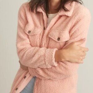 Marine Layer Eden Sherpa Overshirt Coral Cloud Teddy Soft Layering Valentines